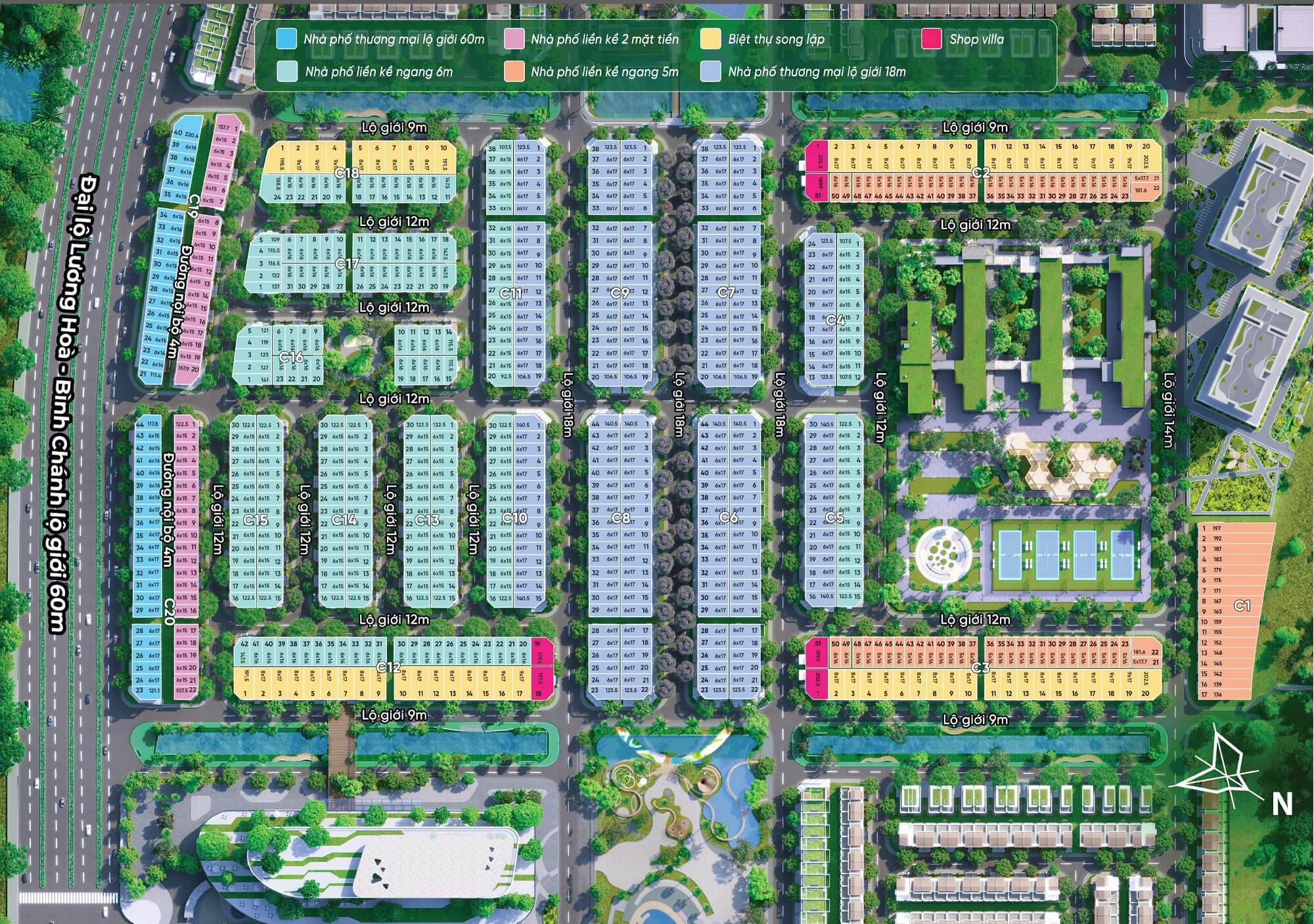River Park 4 Mặt bằng phân khu River Park